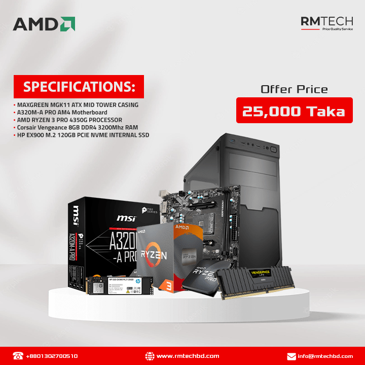 Amd Ryzen 3 Pro 4350g Budget Desktop Pc Build Price In Bangladesh